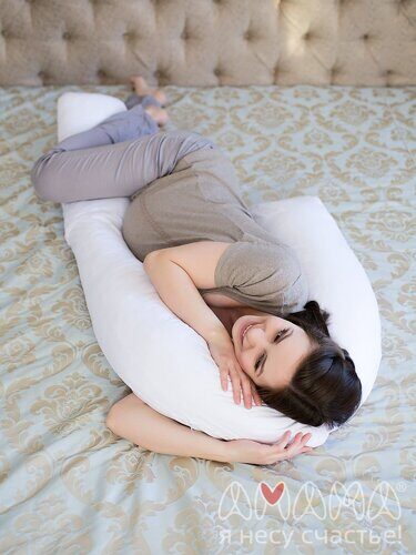 Подушка для беременных J-формы "Белый сад", 270 см
